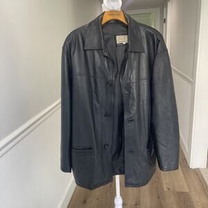 Vtg Vera Pelle Black Leather Motorcycle Bomber Jacket Mens Size 50 M-L Classic